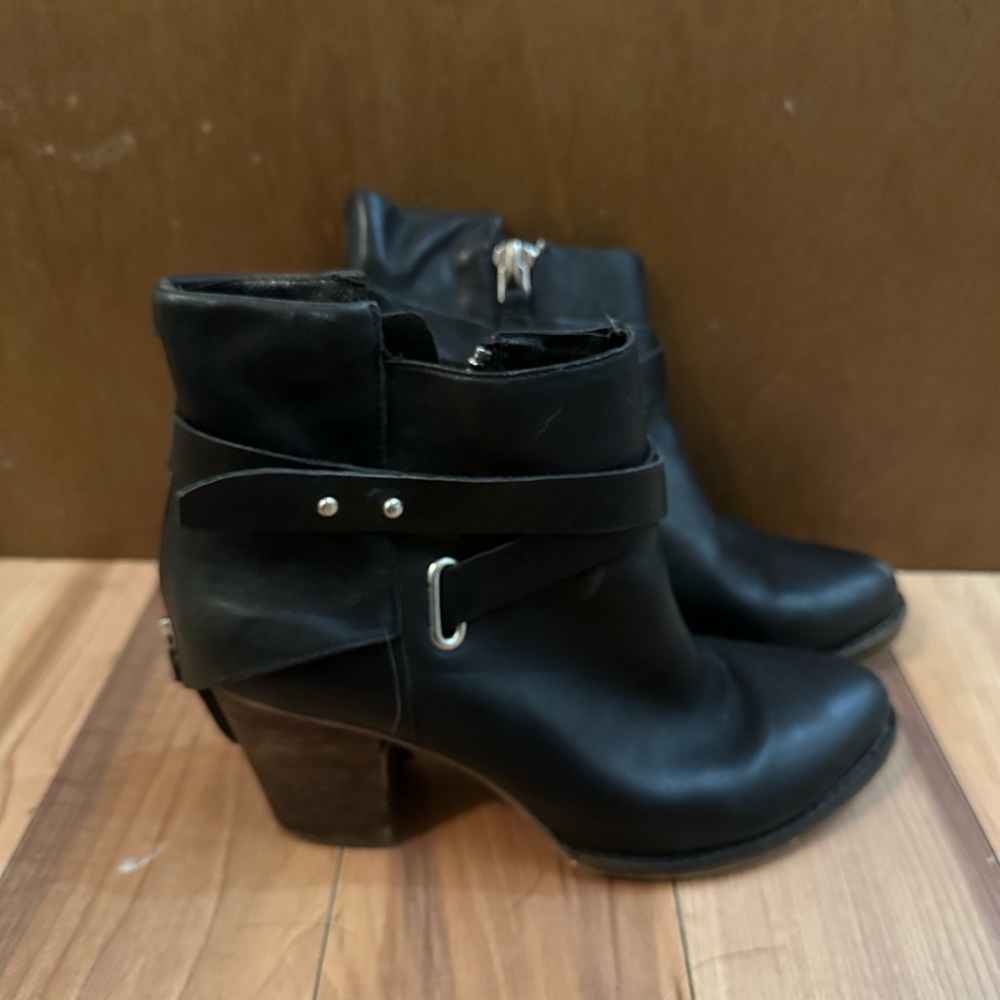 Wishbone Collection Leather moto style dress booties